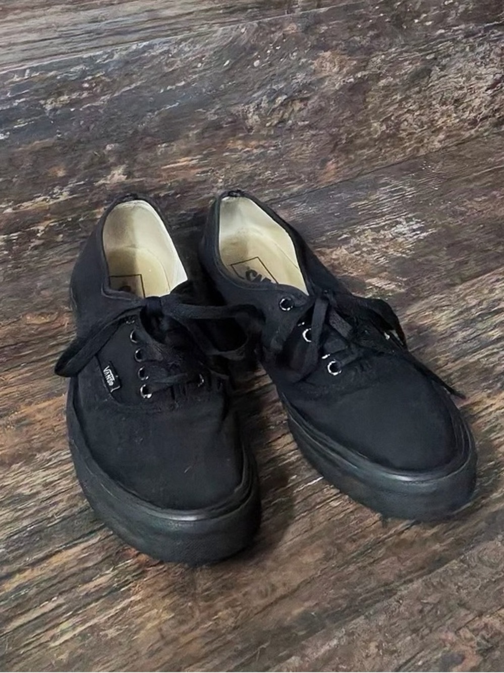 Vans Black Low-Top Canvas Sneakers with Thick Sole